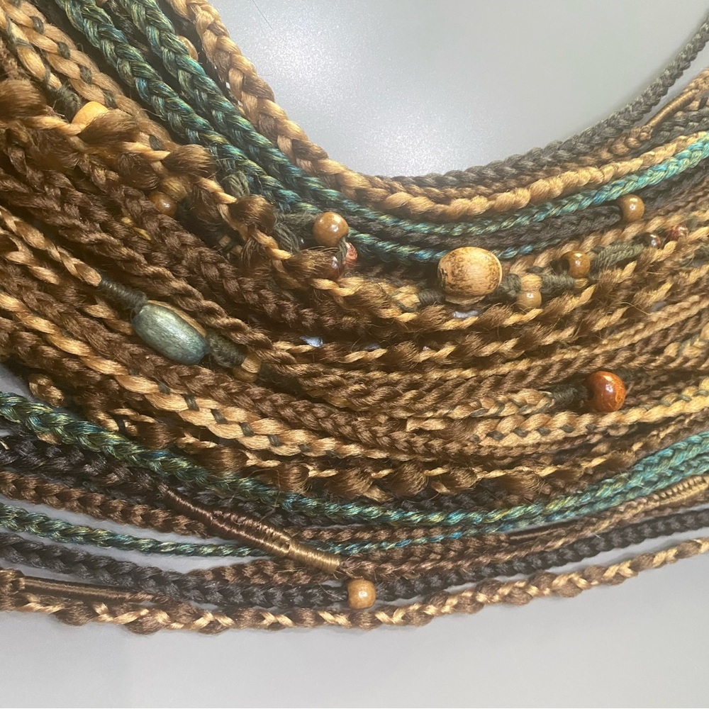 Braids dreadlocks handmade Perfect for Festivals! Brunette Blue Hair Accessorie